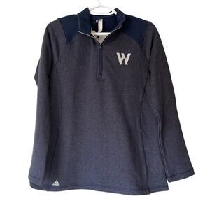 NWT! Women's Adidas 1/4 Zip Collegiate Navy Pullover Size Large